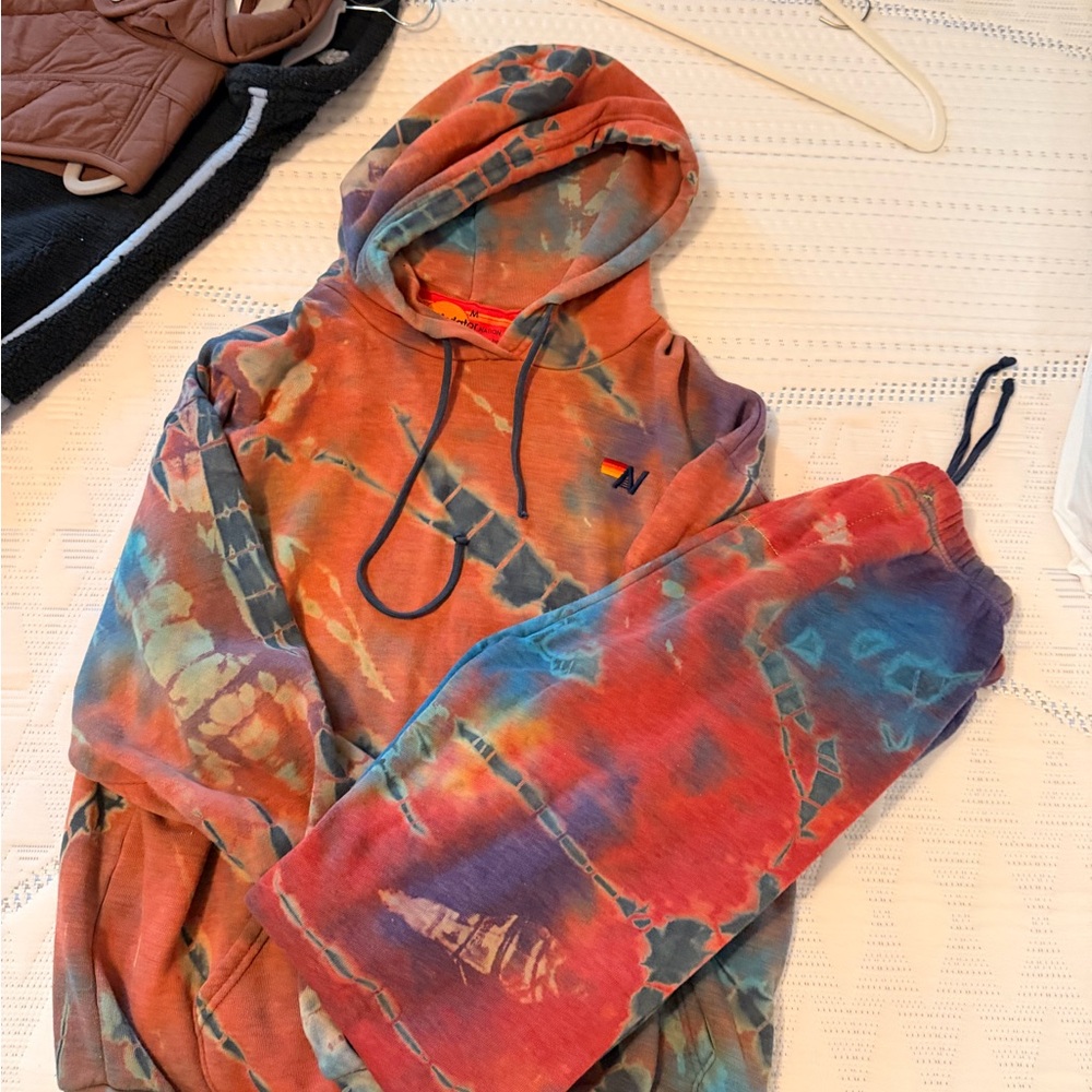 Aviator Nation Multicolor Tie-Dye Hoodie an sweat set